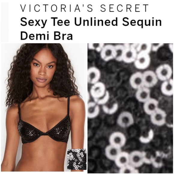 Victoria's Secret Other - DEAL DAY.! Victoria's secret sexy tee black sequin unlined demi bra